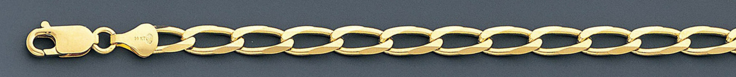 14k Gold 5.4mm Open Link Bracelet 9 Inches